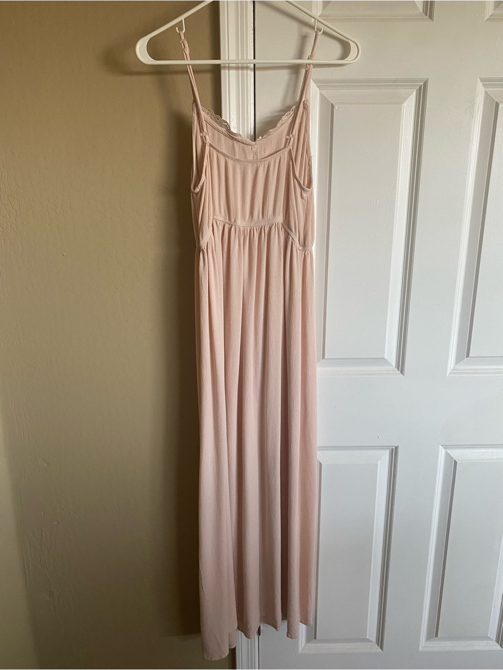 Charlotte Russe Blush Pink Lace Maxi Dress Boho Romantic Medium - Picture 5 of 8